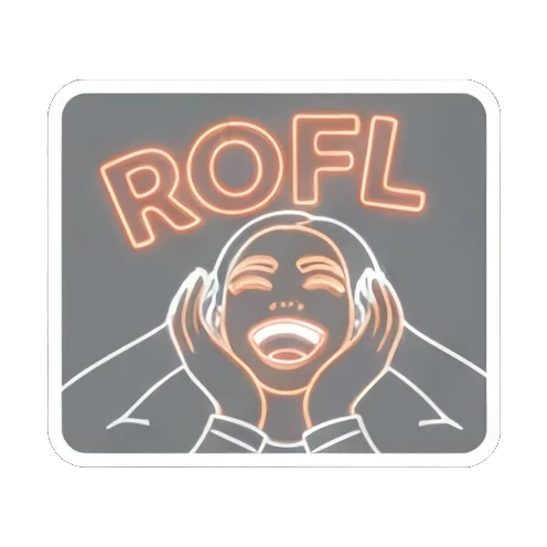 开心地大笑ROFL Neon Girl Daily sticker for expressive chats and social replies.