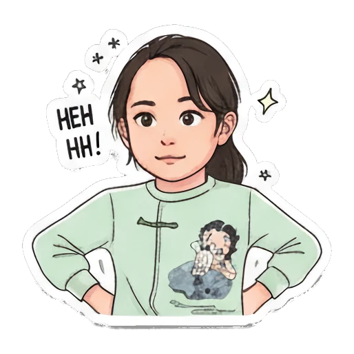 Spooky and excited reaction Daily Life of a Lively Girl sticker for expressive chats and social replies.