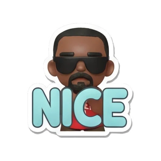 Basketball player wearing sunglasses saying NICE. Basketball Star Daily Life sticker for expressive chats and social replies.