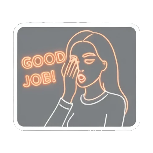 竖起大拇指Good Job! Neon Girl Daily sticker for expressive chats and social replies.