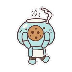 Blue teapot character holding a cookie with heart and text Teapot Buddy Daily Life sticker for expressive chats and social replies.