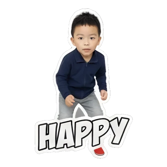 boy walking happy Little Boy's Daily Moods sticker for expressive chats and social replies.