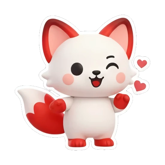 眨眼卖萌的红狐狸 Red Fox Moods sticker for expressive chats and social replies.