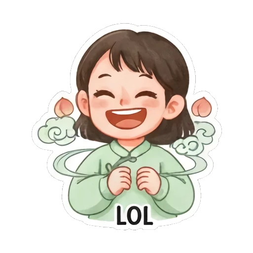 大笑的国风少女 Zen Girl Daily Life sticker for expressive chats and social replies.