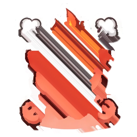Pug looking furious with fire on its head Dapper Pug Daily sticker for expressive chats and social replies.