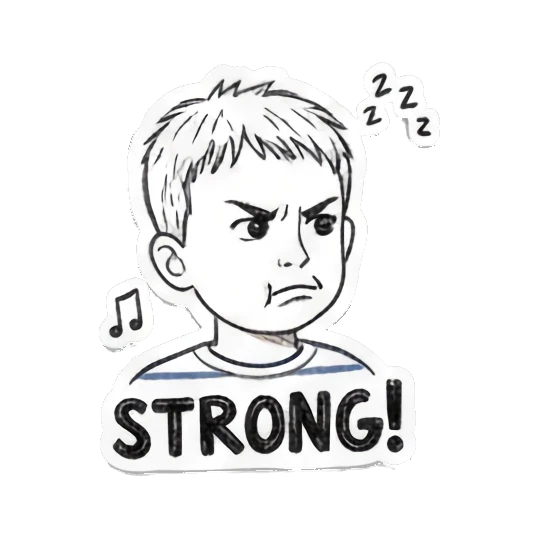 男孩强壮有力 Boy's Doodle Diary sticker for expressive chats and social replies.