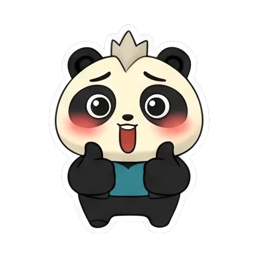 Panda giving two thumbs up, excited Little Panda Daily Life sticker for expressive chats and social replies.