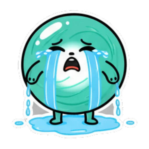 伤心大哭泪流成河 Teal Blob Expressive Stickers sticker for expressive chats and social replies.