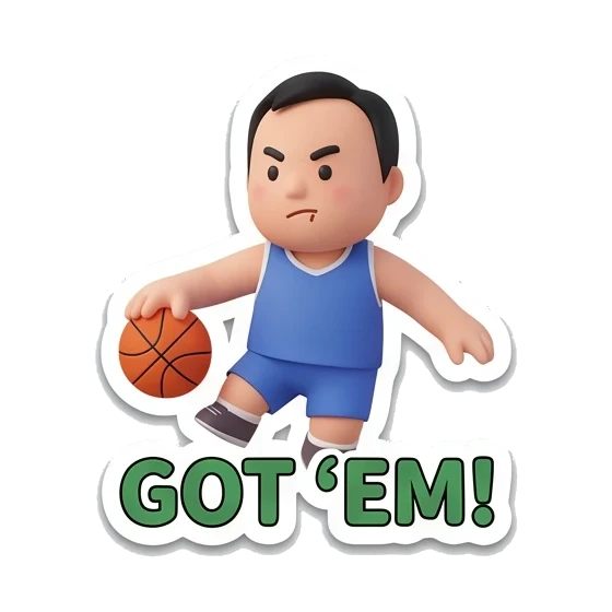 dribbling got em Basketball Pro Boy sticker for expressive chats and social replies.