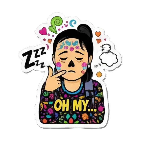 女孩搞怪吐舌, 调皮可爱, 俏皮鬼脸, 糖骷髅皮, 逗趣表情, 顽皮 Día de Muertos Diva sticker for expressive chats and social replies.