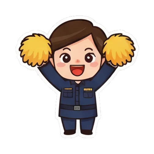 女警转身进入漩涡 Chibi Officer's Daily Life sticker for expressive chats and social replies.