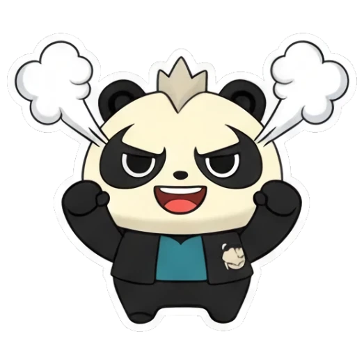 Panda looking furious with steam coming out Little Panda Daily Life sticker for expressive chats and social replies.