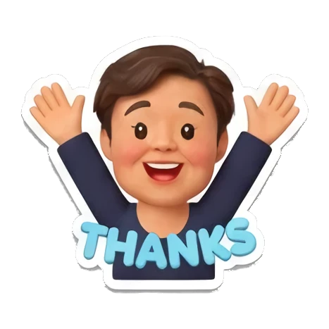 男孩张开双臂表示感谢 Cheerful Boy 3D Expressions sticker for expressive chats and social replies.