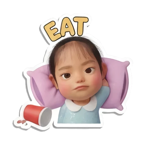 吃汉堡的小女孩 Little Girl Daily Vibes sticker for expressive chats and social replies.
