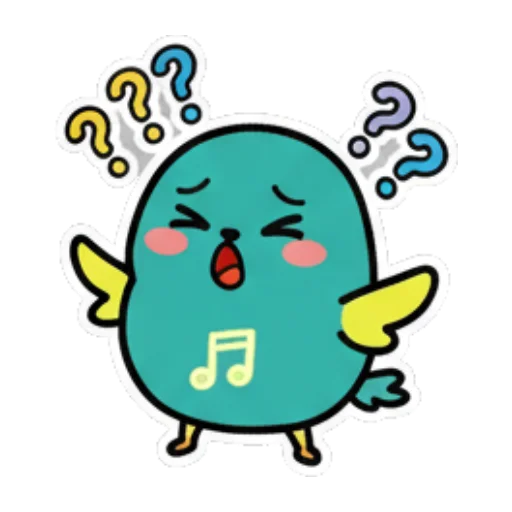 小鸟满头问号，疑惑不解 Cute Bird Emotions sticker for expressive chats and social replies.