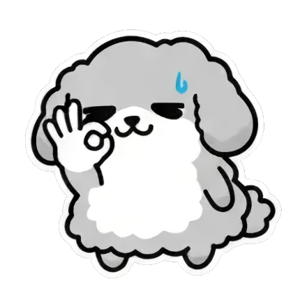 狗狗挠头不好意思 Cute Fluffy Dog Stickers sticker for expressive chats and social replies.