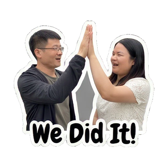 Couple high-fiving each other Our Sweet Couple Life sticker for expressive chats and social replies.