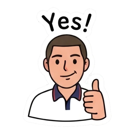 Young man giving a thumbs up with a friendly smile. Daily Life of a Cool Guy sticker for expressive chats and social replies.