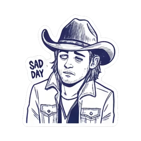 牛仔兴奋WOW PARTY Cowboy Expressive Stickers sticker for expressive chats and social replies.