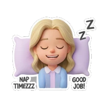 吃披萨的女孩 Blonde Girl Daily Vibes sticker for expressive chats and social replies.