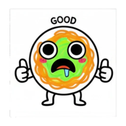 竖拇指惊讶。 Green Blob Expressive Stickers sticker for expressive chats and social replies.