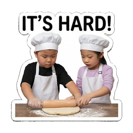 rolling dough hard Little Chefs Cooking Adventures sticker for expressive chats and social replies.
