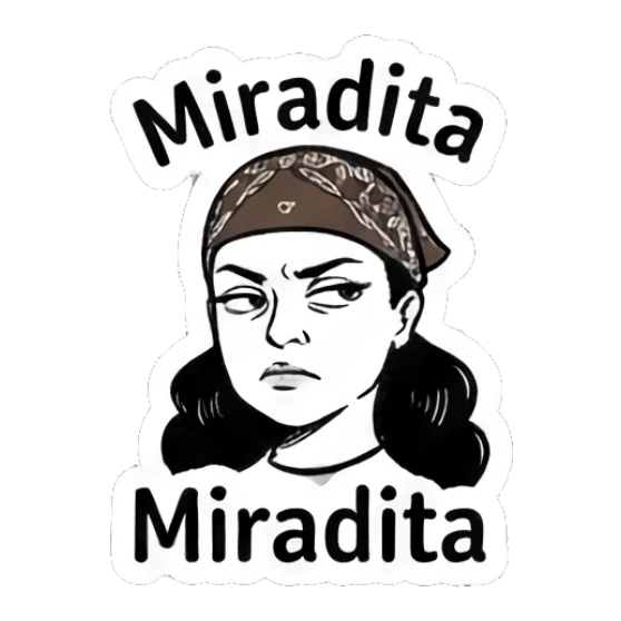 Girl with bandana giving side-eye, skeptical Bandana Girl Daily Vibes sticker for expressive chats and social replies.