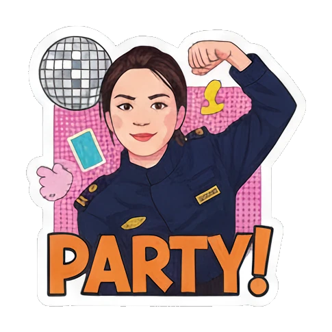 Female thumbs down Great Vivid Pop Persona sticker for expressive chats and social replies.