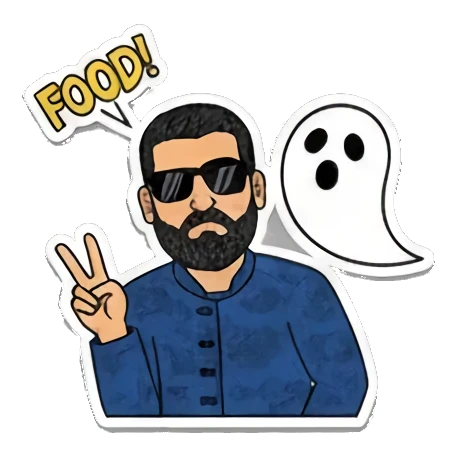 疑惑不解 Bearded Man Expressions sticker for expressive chats and social replies.
