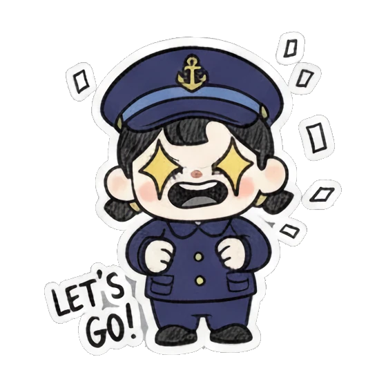 酷帅水手打招呼 Little Sailor's Daily Fun sticker for expressive chats and social replies.
