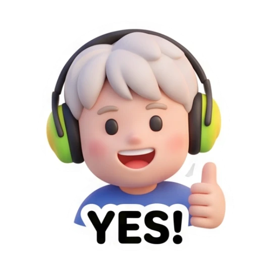 Boy giving a thumbs up and smiling saying Yes Gamer Boy Daily Life sticker for expressive chats and social replies.