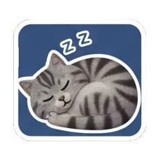Tabby cat sleeping peacefully with ZZ text Tabby Cat Daily Moods sticker for expressive chats and social replies.