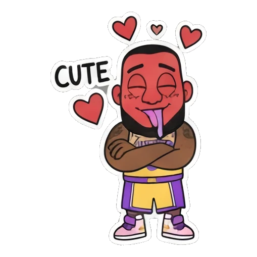 可爱吐舌头 LeBron's Cartoon Expressions sticker for expressive chats and social replies.