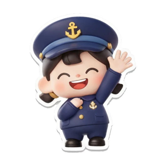 水手女孩挥手打招呼 Chibi Sailor's Daily Expressions sticker for expressive chats and social replies.