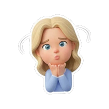 伤心落雨的女孩 Blonde Girl Daily Vibes sticker for expressive chats and social replies.