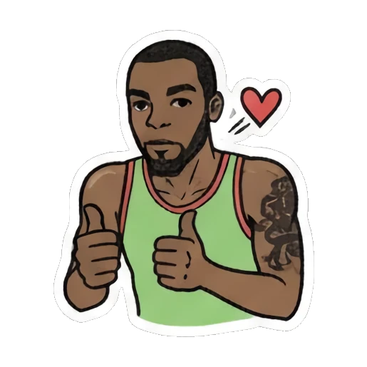 Man blowing a kiss holding a heart with text KISS Cool Guy Daily Vibes sticker for expressive chats and social replies.