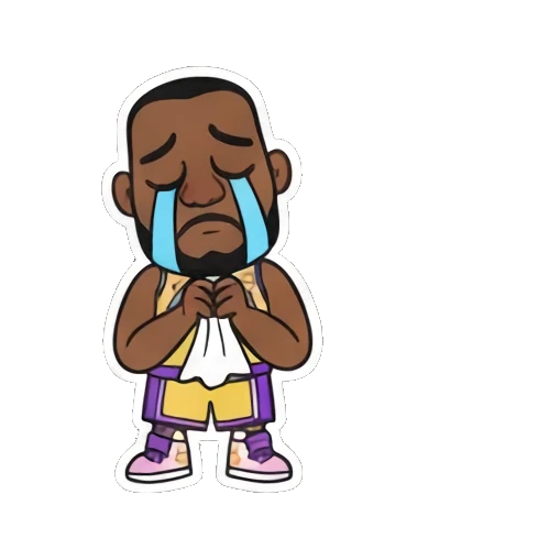 伤心哭泣的模样 LeBron's Cartoon Expressions sticker for expressive chats and social replies.
