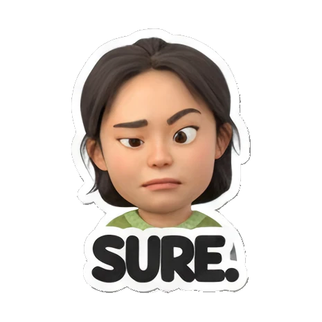 表达自我，个性化聊天贴纸 Cute Girl's Daily Moods sticker for expressive chats and social replies.