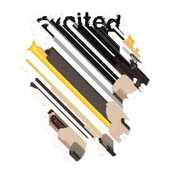 Pug jumping with excitement and sparkling eyes Dapper Pug Daily sticker for expressive chats and social replies.