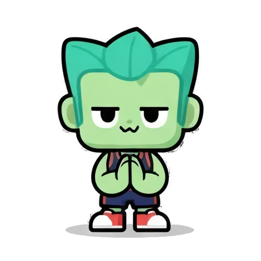 生气愤怒脸红冒烟 Chibi Green Boy Expressive Stickers sticker for expressive chats and social replies.