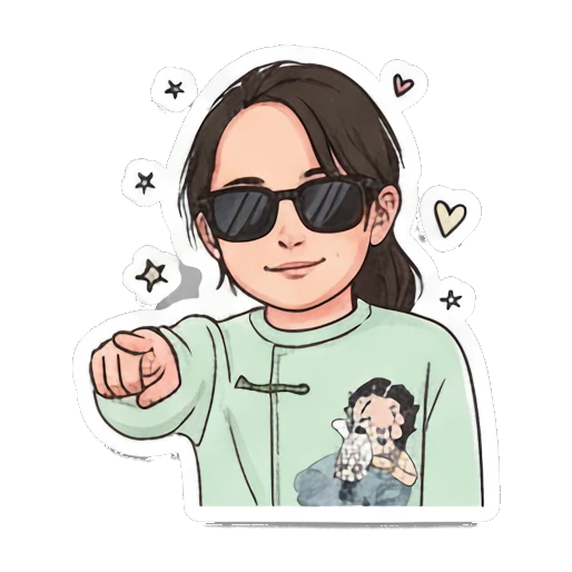 Ready and determined look Daily Life of a Lively Girl sticker for expressive chats and social replies.