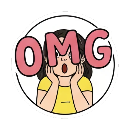 女孩惊讶OMG Expressive Girl Daily sticker for expressive chats and social replies.
