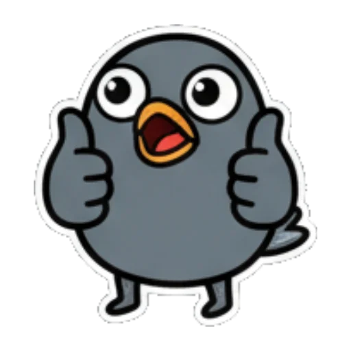 开心小鸟竖起大拇指 Cute Bird Daily Stickers sticker for expressive chats and social replies.