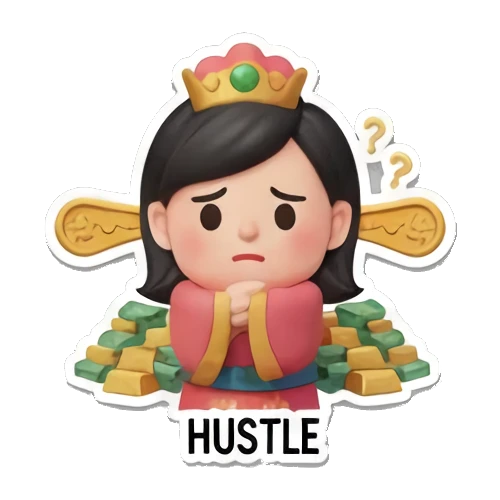 努力奋斗的忙碌状态 Fortune Princess Daily Life sticker for expressive chats and social replies.