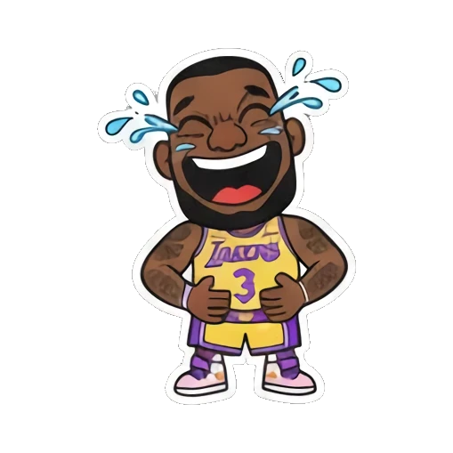 捧腹大笑的表情 LeBron's Cartoon Expressions sticker for expressive chats and social replies.