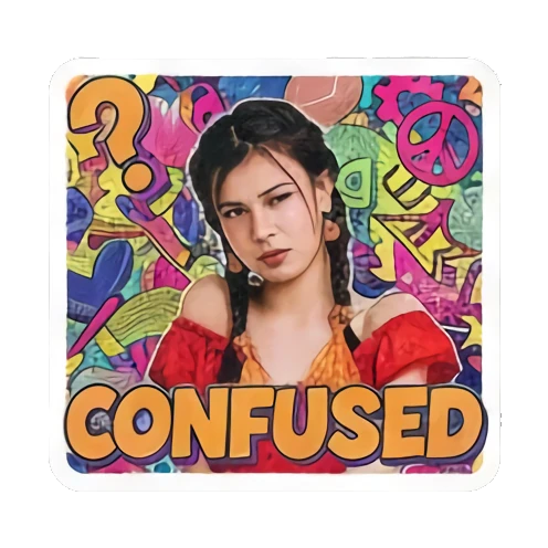 潮流文化元素 Retro Vibe Girl Express sticker for expressive chats and social replies.