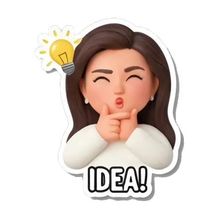 思考，有主意 Cute Girl's Daily Moods sticker for expressive chats and social replies.