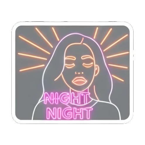 疲惫地说Night Night Neon Girl Daily sticker for expressive chats and social replies.