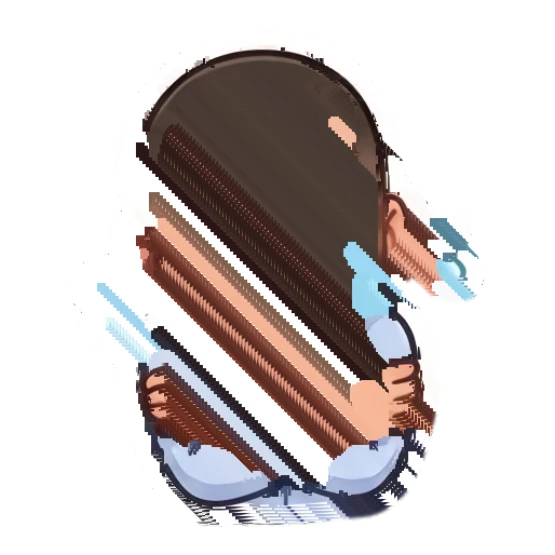 Bearded man crying uncontrollably while hugging himself Cheerful Bearded Office Guy sticker for expressive chats and social replies.