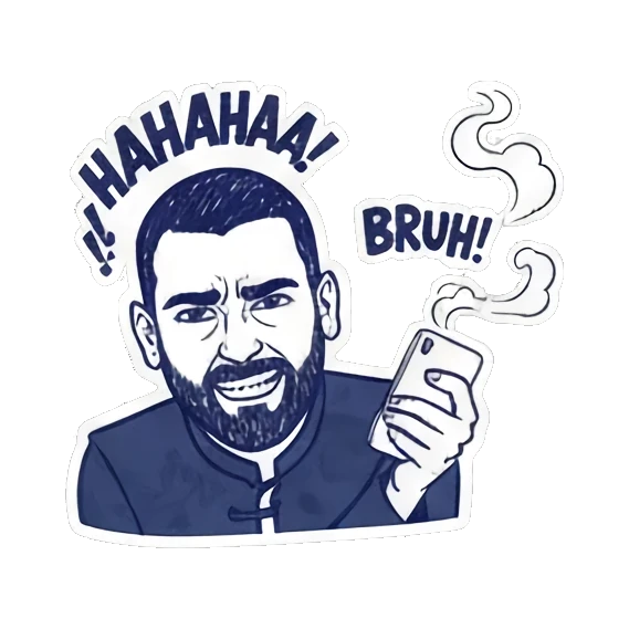 表达各种情绪的卡通人物 Expressive Guy Stickers sticker for expressive chats and social replies.